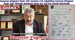 ADANA’DA KURBANLIK CANLI HAYVAN KİLOGRAM FİYATLARI BELİRLENDİ