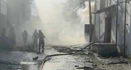 ADANA’DA 4 KATLI BİR İŞ YERİNDE YANGIN ÇIKTI