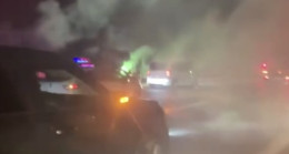 MERSİN’DE YOL KESEN DÜĞÜN KONVOYU ARAÇLARI TRAFİKTEN MEN EDİLDİ