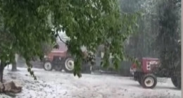 Kozan’da etkili olan dolu nedeniyle bazı tarım arazilerinde zarar oluştu