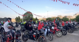 Gaziantep’te motosiklet sürücüleri İsrail’in Gazze’ye yönelik saldırılarını protesto etti