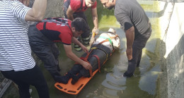 Mersin’de sulama kanalına düşen kişi kurtarıldı