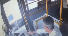 Gaziantep’te halk otobüsü şoförünün tabancayla yaralanması kameraya yansıdı