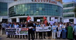 Osmaniye’de üniversite öğrencileri İsrail’in Filistin’e yönelik saldırılarını protesto etmek amacıyla yürüdü