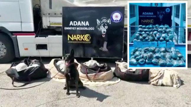 ADANA’DA BİR TIRDA 72 KİLO 900 GRAM ESRAR MADDESİ ELE GEÇİRİLDİ..