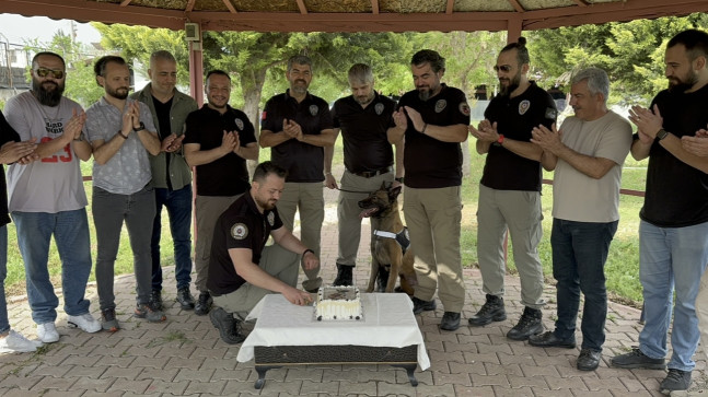 ADANA’DA NARKOTİK DEDEKTÖR KÖPEĞİ “HULK”UN DOĞUM GÜNÜ KUTLANDI