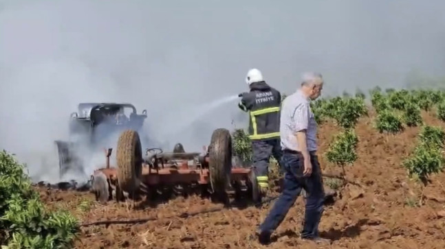 ADANA’NIN KOZAN İLÇESİNDE YANGIN ÇIKAN TRAKTÖRDE HASAR OLUŞTU