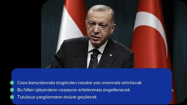 Cumhurbaşkanı Erdoğan, öğretmenlere ve diğer eğitim çalışanlarına yönelik şiddete ilişkin kapsamlı bir düzenlemeyi süratle hayata geçireceklerini söyledi.