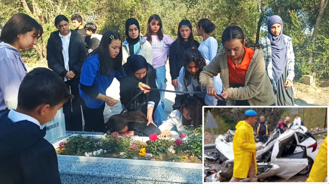 Adana’da öğrenciler, öğretmenlerinin kabrini ziyaret etti