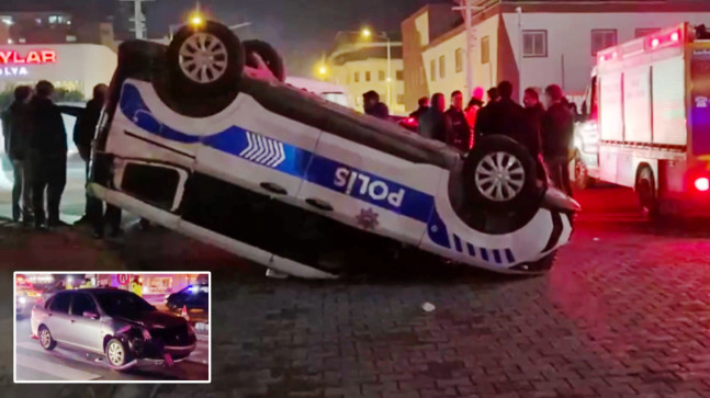Mersin’de polis aracıyla otomobilin çarpışması sonucu iki kişi hafif yaralandı