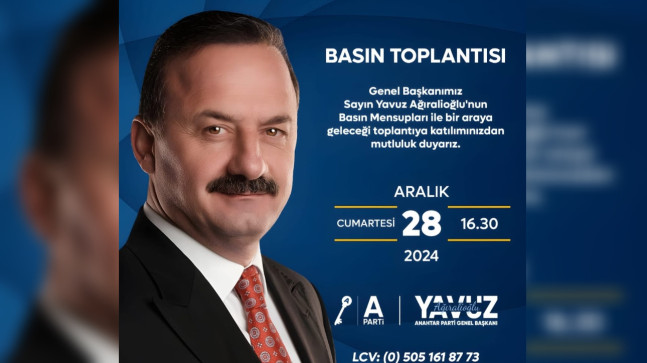 ANAHTAR PARTİSİ GENEL BAŞKANI YAVUZ AĞIRALİOĞLU ADANA HALKI İLE BULUŞUYOR