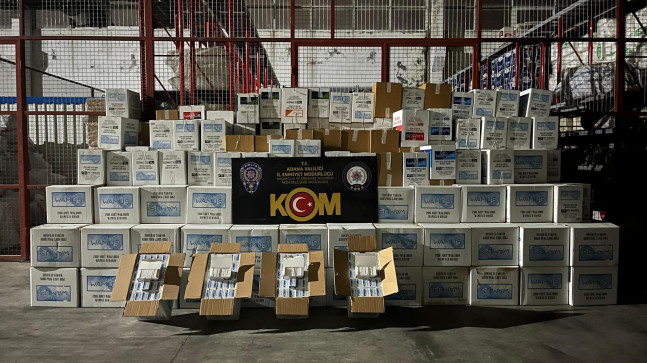 Adana’da 12 milyon bandrolsüz makaron ele geçirildi