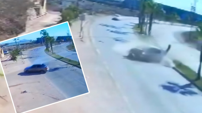 Adana’da aynı yolda meydana gelen 2 trafik kazası güvenlik kamerasında