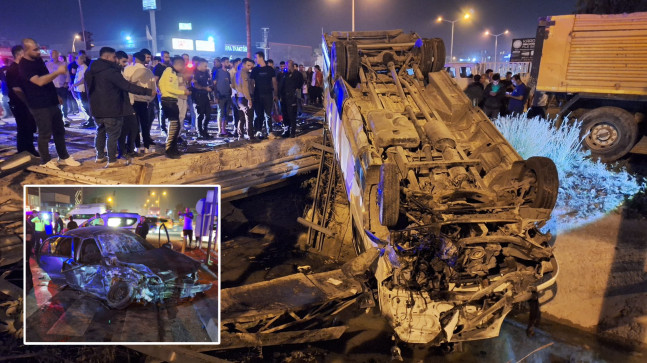 MERSİN’DE MİNİBÜS İLE OTOMOBİLİN ÇARPIŞTIĞI KAZADA 11 KİŞİ YARALANDI