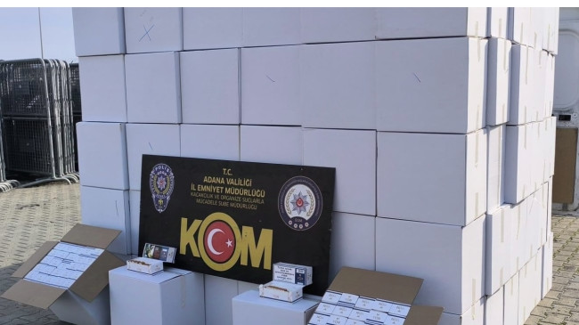 Adana’da 1 milyon 800 bin makaron ele geçirildi