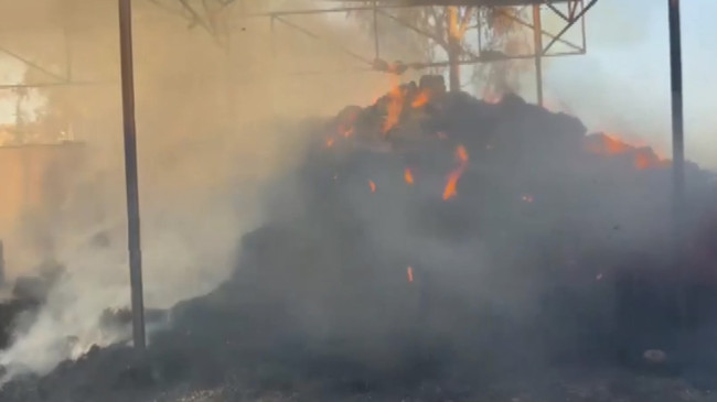 Adana’da samanlıkta çıkan yangın itfaiye ekiplerinin çalışması sonucu söndürüldü