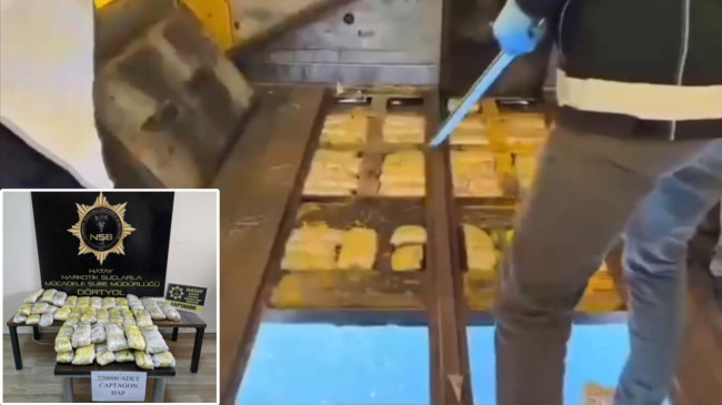 Hatay’da tır dorsesinde 220 bin adet uyuşturucu hap ele geçirildi