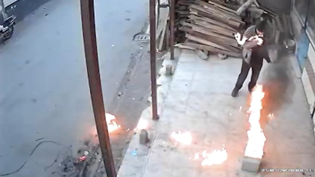 Adana’da taş ocağa benzin döken kişi yanmaktan son anda kurtuldu