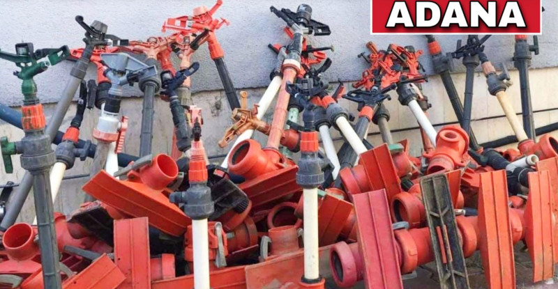 ADANA’DA 42 TARIMSAL SULAMA FİSKİYESİNİ ÇALDIKLARI İDDİASIYLA 2 ZANLI YAKALANDI