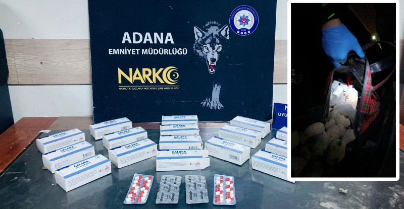 ADANA’DA BİR OTOMOBİLDE 896 UYUŞTURUCU HAP ELE GEÇİRİLDİ 5 KİŞİ TUTUKLANDI