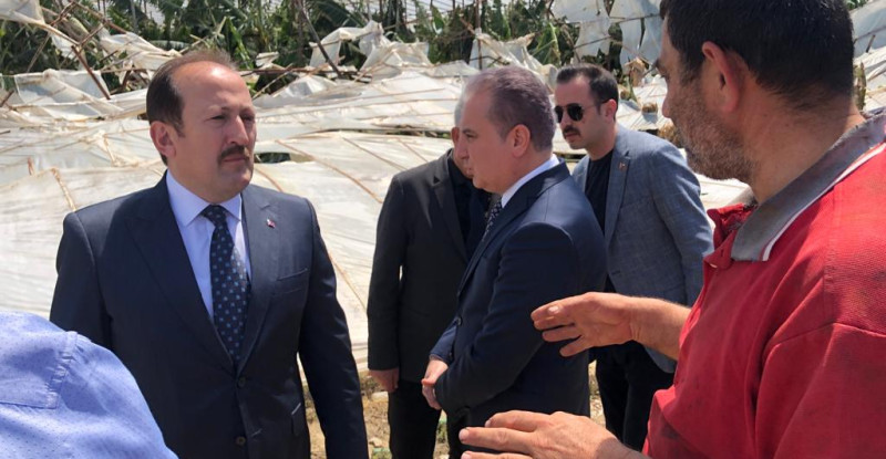 MERSİN VALİSİ PEHLİVAN, ANAMUR’DA HORTUMDA ZARAR GÖREN ALANLARI İNCELEDİ