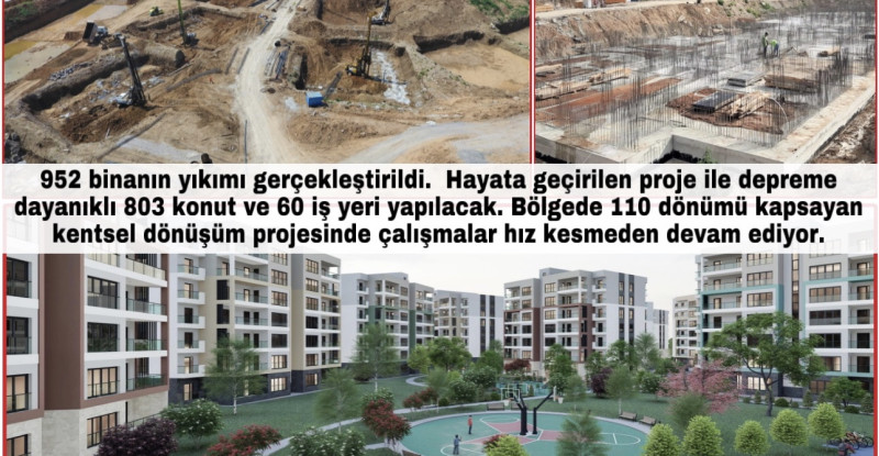 YÜREĞİR İLÇESİNDEKİ ŞEHİT ERKUT AKBAY MAHALLESİ’NDE DEPREME DAYANIKLI 863 KONUT İNŞA EDİLECEK