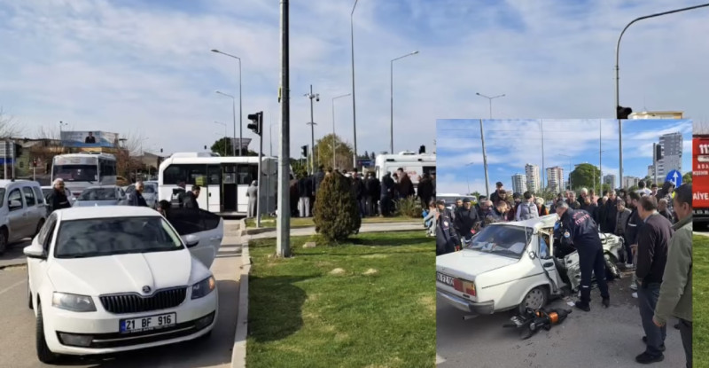 ADANA’DA MİNİBÜS İLE OTOMOBİLİN ÇARPIŞTIĞI KAZADA 9 KİŞİ YARALANDI