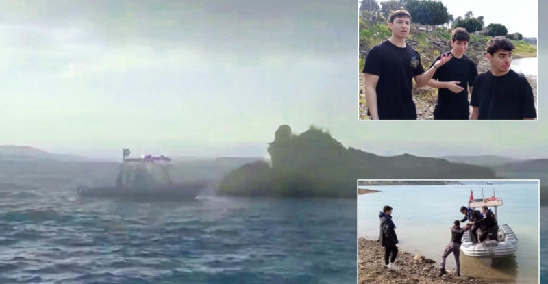 ADANA’DA GÖLDEKİ ADACIKTA MAHSUR KALAN 3 KİŞİYİ POLİS KURTARDI