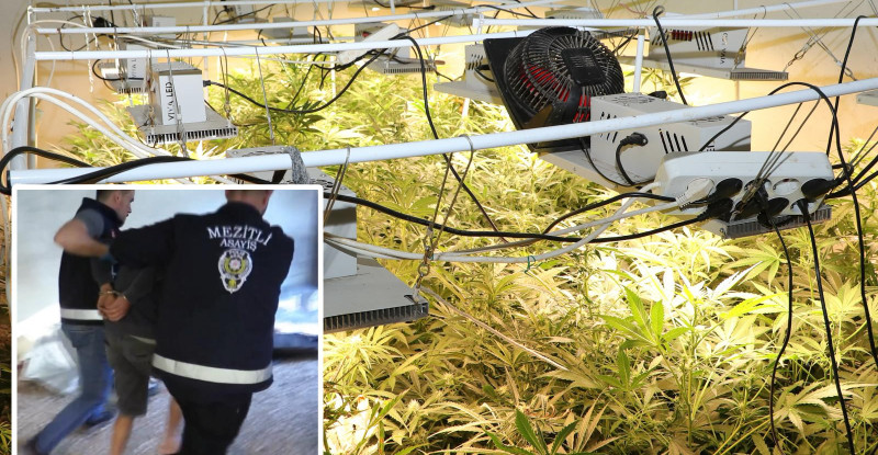 MERSİN’DE DEPOSUNDA İKLİMLENDİRME SİSTEMİYLE UYUŞTURUCU ÜRETEN ZANLI YAKALANDI