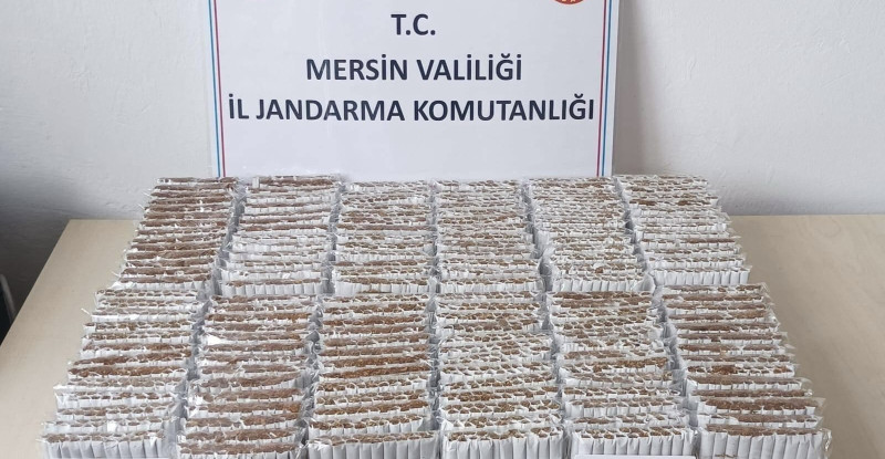 Mersin’de düzenlenen operasyonda 8 bin 720 makaron ele geçirildi, 4 şüpheli gözaltına alındı.