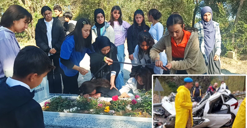 Adana’da öğrenciler, öğretmenlerinin kabrini ziyaret etti