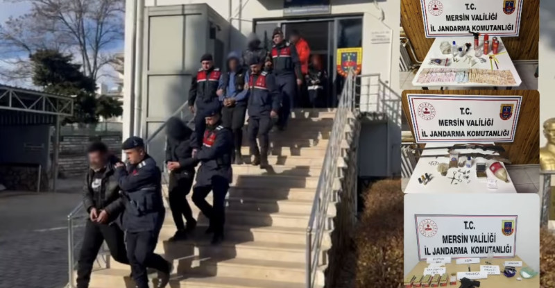 Mersin’de uyuşturucu operasyonunda yakalanan 5 zanlı tutuklandı
