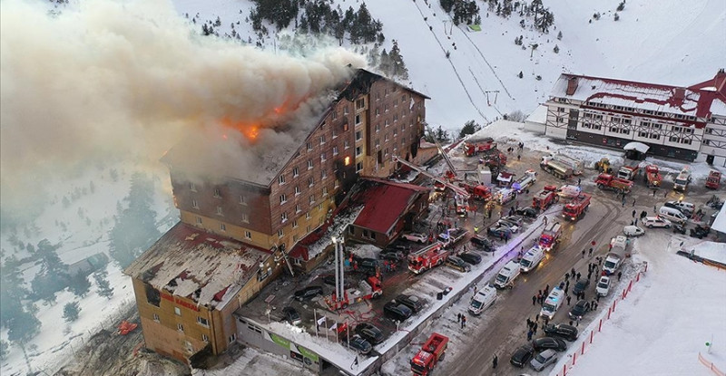 Bolu Kartalkaya Kayak Merkezi’ndeki otel yangınında 76 kişi hayatını kaybetti