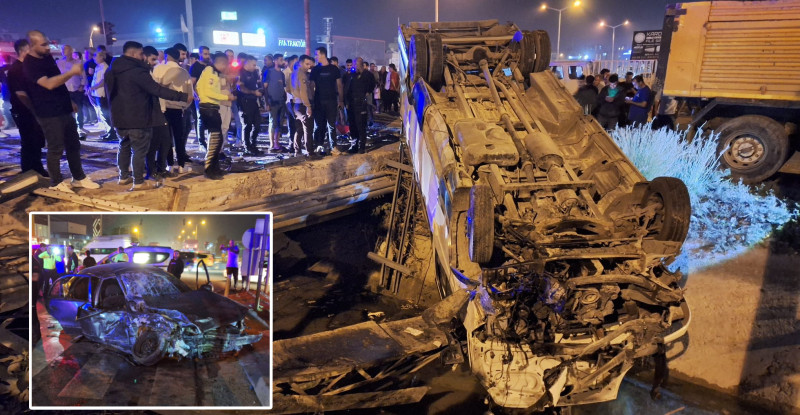 MERSİN’DE MİNİBÜS İLE OTOMOBİLİN ÇARPIŞTIĞI KAZADA 11 KİŞİ YARALANDI