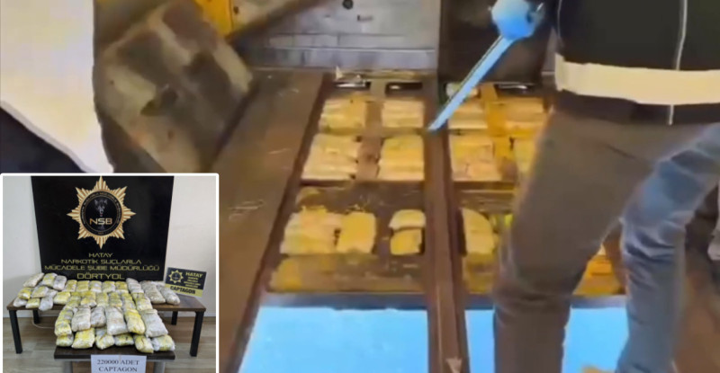 Hatay’da tır dorsesinde 220 bin adet uyuşturucu hap ele geçirildi